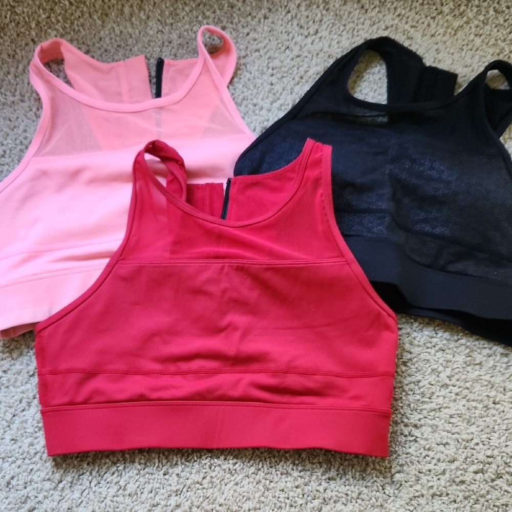 ZYIA Red, Pink, and Black Sports Bras